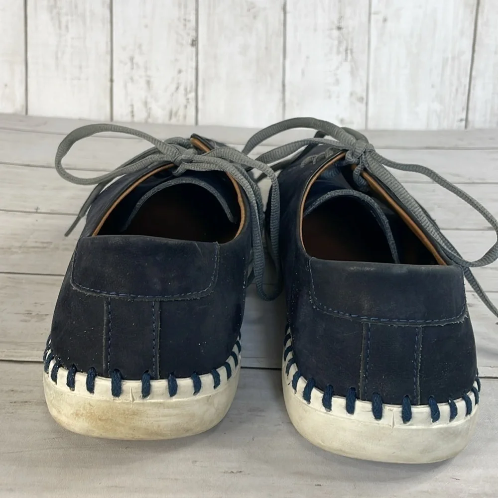 Mercanti Fiorentini Navy Blue Suede Nubuck Oxfords Made in Brazil